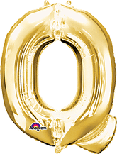 Gold Letter "Q"  Shaped Mylar Super Balloon 34 Inch